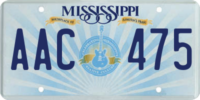 MS license plate AAC475