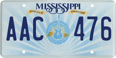 MS license plate AAC476