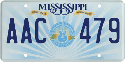 MS license plate AAC479