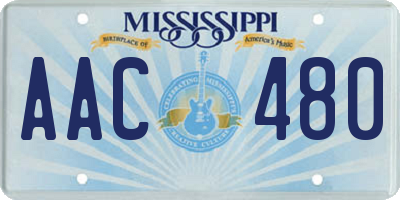 MS license plate AAC480