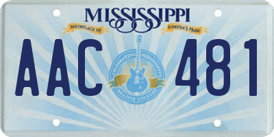 MS license plate AAC481