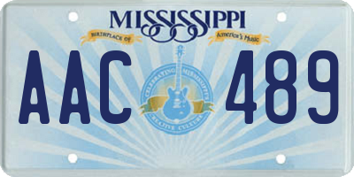 MS license plate AAC489