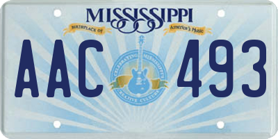 MS license plate AAC493
