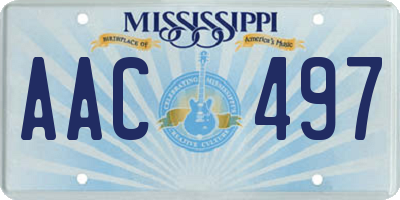 MS license plate AAC497