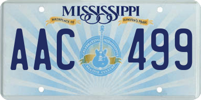 MS license plate AAC499