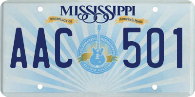 MS license plate AAC501