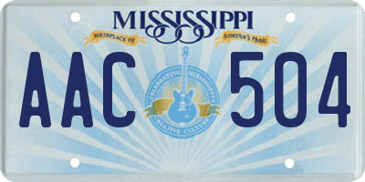 MS license plate AAC504