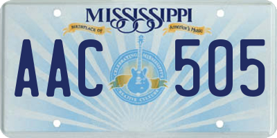 MS license plate AAC505