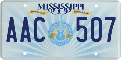 MS license plate AAC507