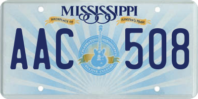 MS license plate AAC508