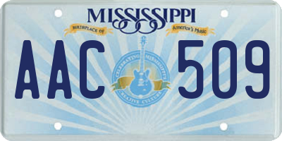 MS license plate AAC509