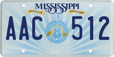 MS license plate AAC512