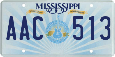 MS license plate AAC513