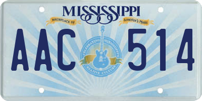 MS license plate AAC514