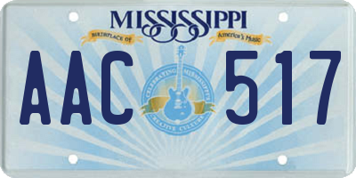 MS license plate AAC517