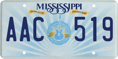 MS license plate AAC519