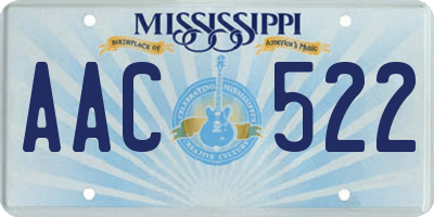 MS license plate AAC522