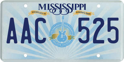 MS license plate AAC525