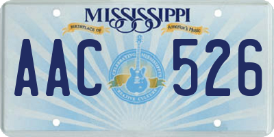 MS license plate AAC526