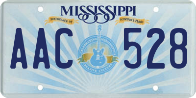 MS license plate AAC528