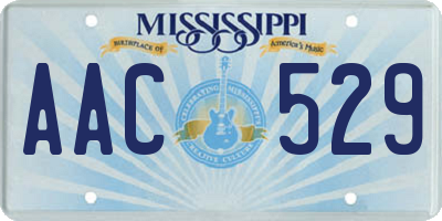 MS license plate AAC529