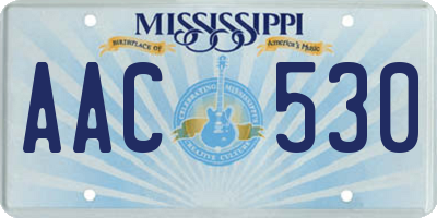 MS license plate AAC530