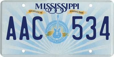 MS license plate AAC534