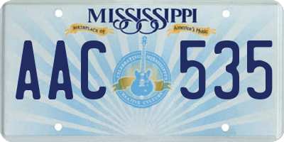 MS license plate AAC535