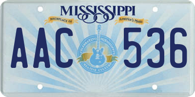 MS license plate AAC536