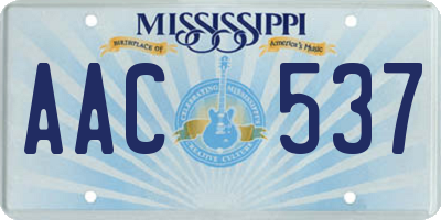 MS license plate AAC537