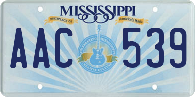 MS license plate AAC539