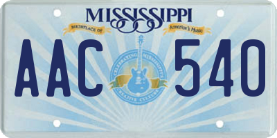 MS license plate AAC540