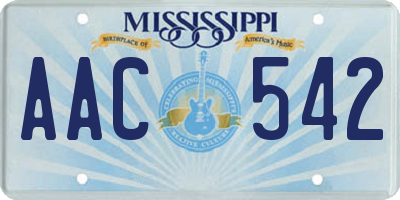 MS license plate AAC542