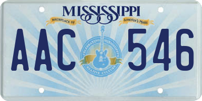 MS license plate AAC546