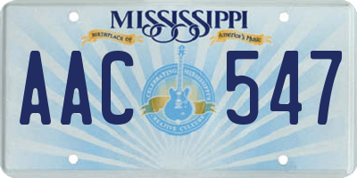 MS license plate AAC547