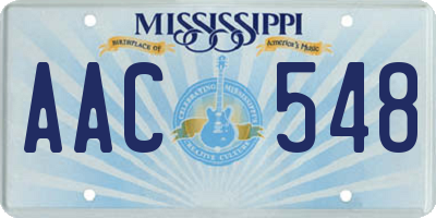 MS license plate AAC548