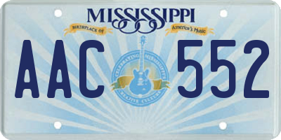 MS license plate AAC552