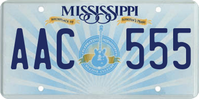 MS license plate AAC555