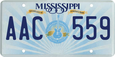 MS license plate AAC559