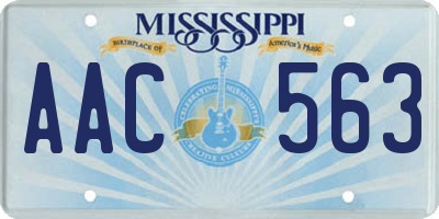 MS license plate AAC563