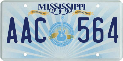 MS license plate AAC564