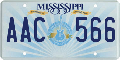 MS license plate AAC566