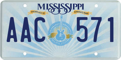 MS license plate AAC571