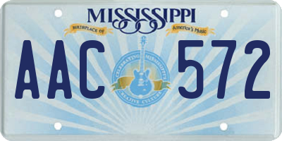 MS license plate AAC572