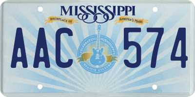 MS license plate AAC574