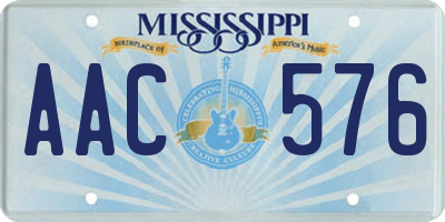 MS license plate AAC576