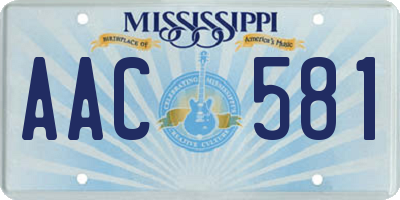 MS license plate AAC581