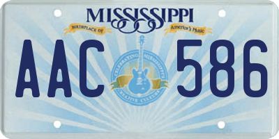 MS license plate AAC586