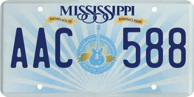 MS license plate AAC588