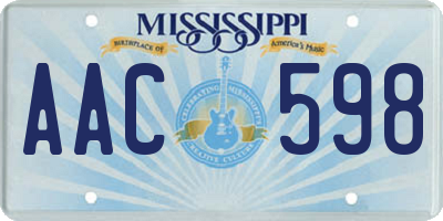 MS license plate AAC598